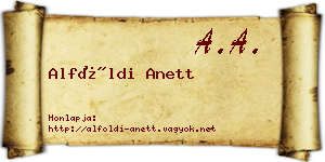 Alföldi Anett névjegykártya