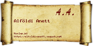 Alföldi Anett névjegykártya